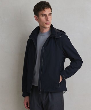 仕事で着られる【シワになりにくい/洗える/ストレッチ/吸水速乾】バブルテック フーデッドブルゾン