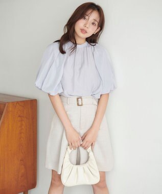 Feroux 【洗える】ベルテッドショート パンツ ベージュ系