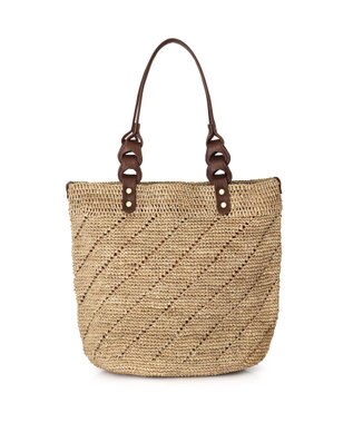 IBIZA ラフィア　セミショルダーバッグ 濃茶