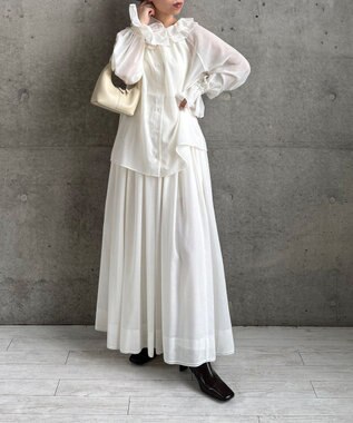 #Newans 【LEE掲載アイテム】【前後着用可能】ビッグカラー２WAYブラウス ホワイト