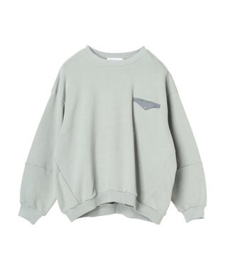 AMERICAN HOLIC ポケット付きバックドレープ裏毛プルオーバー Sax