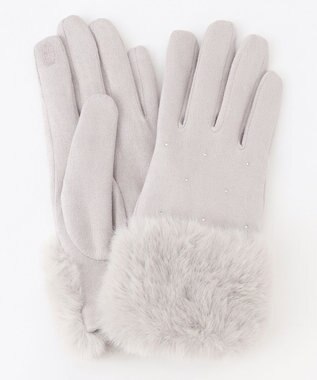 ANY SIS 【スマートフォン対応】シャインストーン グローブ ライトグレー