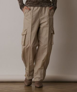 GRACE CONTINENTAL ナイロンジップカーゴパンツ ベージュ