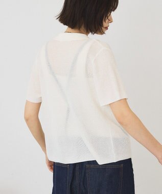 AMERICAN HOLIC 襟付きスキッパー半袖ニットポロ Off White