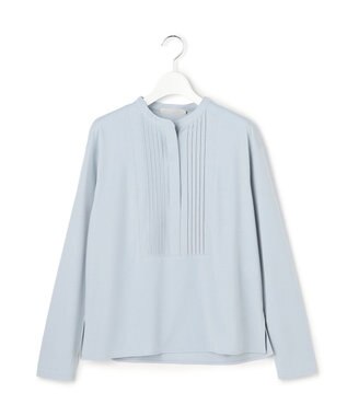 ICB L イージージョーゼット ピンタックカットソー サックスグレー