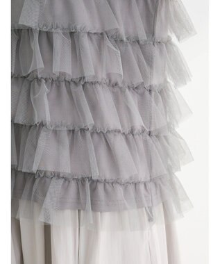 Green Parks フレンチスリーブチュールティアードプルオーバー Gray