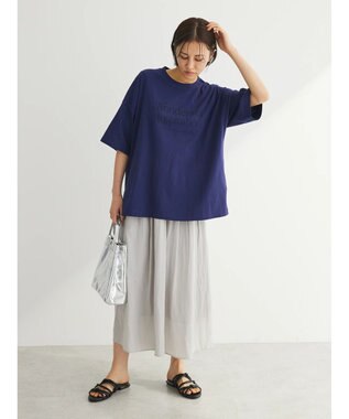 Green Parks シンプルフェミニンロゴチュニック Navy