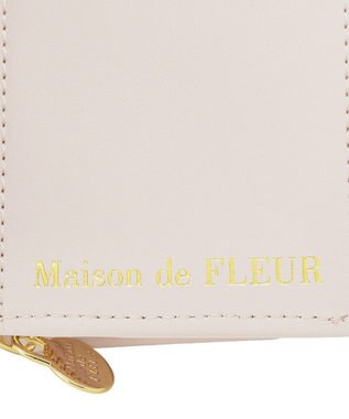 Maison de FLEUR ギンガムチェックＦリボンウォレット Pink