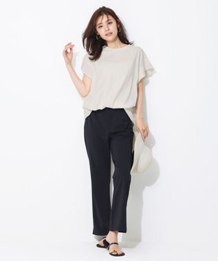UNFILO プレーティング フレアスリーブ Tシャツ グレージュ