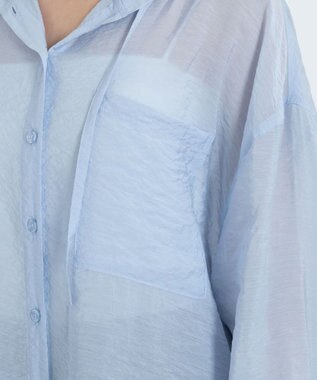 WEGO 【2026年春夏新作】シアーフードシャツ ブルー