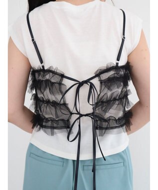 Green Parks ・ｓｗｉｎｇ　ｂｙ　ＳＥＴ２点チュールビスチェ＆フレンチＴ Off White