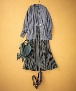 23区 【洗える】シルクコットン カーディガン ライトグレー系