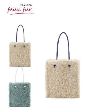 MOONBAT 【ファーバッグ 】トイプードル トートバッグ  フェイクファー ベージュ