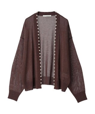 Green Parks ・ＥＬＥＮＣＡＲＥ　ＤＵＥパールツキシアーカーディガン Brown