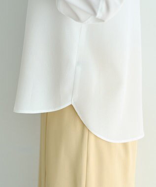 YECCA VECCA 配色パイピングブラウス Off White