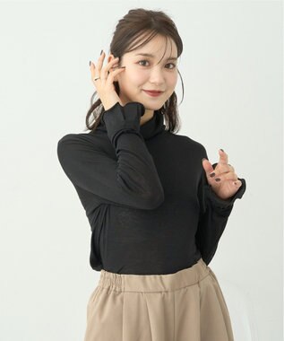 earth music&ecology シアードッキングタートルプルオーバー Black