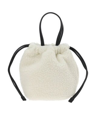 Green Parks ＯＴＯ．ＨＡ．プードルファーハンドバッグ Black