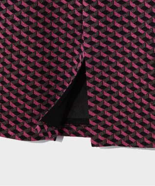 GRACE CONTINENTAL ラメジャガードラインスカート ピンク