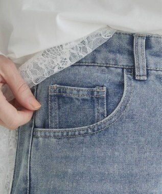 WEGO 【ANGIE VINTAGE】バレルレッグデニムパンツ ブルー