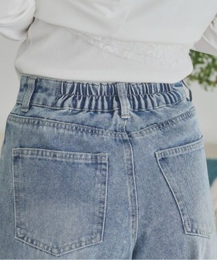 WEGO 【ANGIE VINTAGE】バレルレッグデニムパンツ ブルー