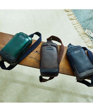 ACE BAGS & LUGGAGE ultima tokyo デルタ ボディバッグ フロントファスナーポケット 17366 ウルティマトーキョー ダークグリーン×グレーネイビー