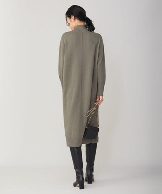 ICB L 【WEB限定カラーあり】 ソフトカシミヤミックス ハイネックワンピース アッシュカーキ系