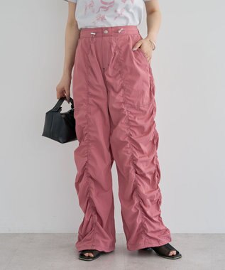 Green Parks ・ＳＵＧＡＲ　ＳＰＯＯＮ　配色ｓｔギャザーパンツ Pink