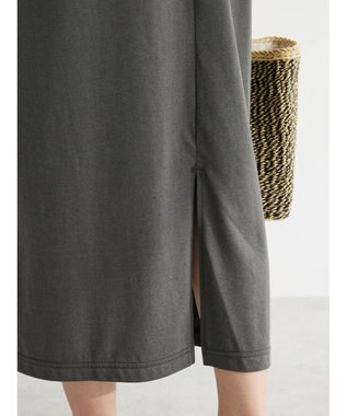 Green Parks 接触冷感　袖切替えカットワンピース Gray