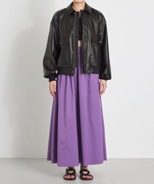 NAVE 【Nave】フェイクラムスキン ブルゾン ブラック系