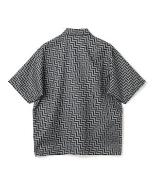 JOSEPH HOMME 【HIGH GRADE LINE】カスリシェブロンジャガード　オープンカラー半袖シャツ ブラック系5