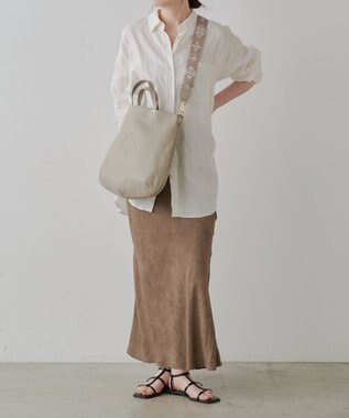 russet スリム2WAYトートバッグ <エンボスモノグラム>(CE-1611) GrayBeige