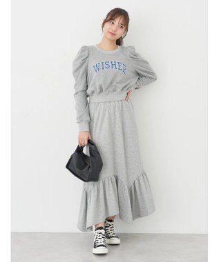 earth music&ecology ウラケロゴ短丈プルオーバー Gray