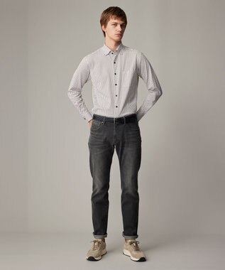 JOSEPH ABBOUD 【25SS・洗える】コンパクトジャージープリント シャツ ワイン系5