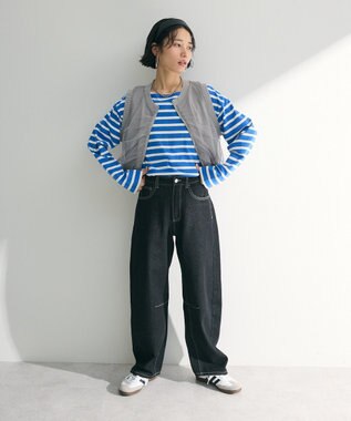 Green Parks チュールドッキングニットｚｉｐベスト Gray