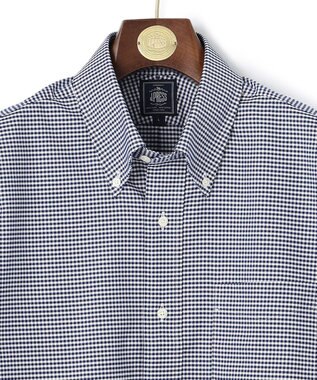 J.PRESS MEN 【PREMIUM PLEATS / 形態安定】ギンガムチェック 半袖シャツ / B.D. ネイビー系3