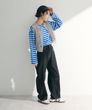 Green Parks チュールドッキングニットｚｉｐベスト Gray