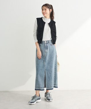 Green Parks チュールドッキングニットｚｉｐベスト Black