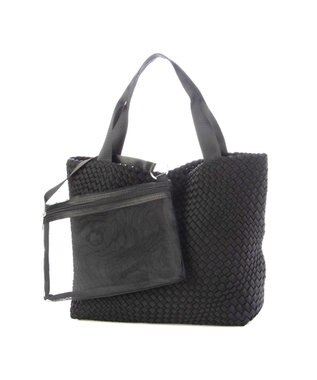 UNBILLION ポーチ付きネオプレーンメッシュビッグトートバッグ ブラック