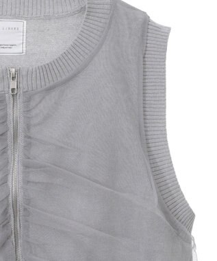 Green Parks チュールドッキングニットｚｉｐベスト Gray