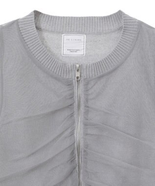 Green Parks チュールドッキングニットｚｉｐベスト Gray