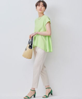 組曲 【WEB限定カラーあり】バックフレアニットTシャツ 【WEB限定】セロリ系9
