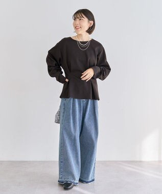 Green Parks ・ＳＵＧＡＲ　ＳＰＯＯＮ　フォルムスリーブプルオーバ Black