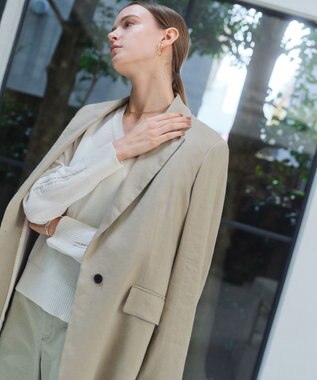 BEIGE， MICA / リネンブレンドテーラードジャケット  L.Taupe