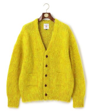 J.PRESS MEN 【J.PRESS ORIGINALS】SHETLAND WOOL SHAGGY MOULINET COLOR SADLE CARDIGAN / JAPAN MADE イエロー系