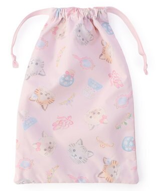 Chacott Cat半メッシュ巾着M ロイヤルピンク