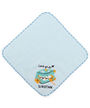 Mother garden しろたん ミニタオル 《スーツケ柄　青》