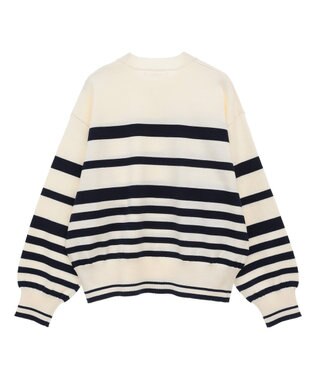 Green Parks スウェットライクニットプルオーバー Border