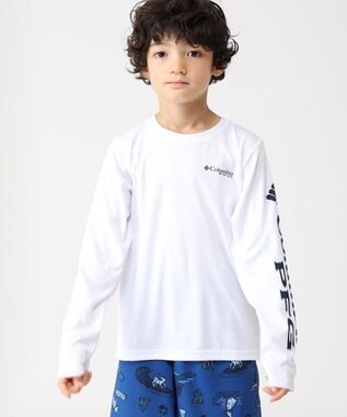 Columbia Columbia/ 【KIDS】ターミナルタックルロングスリーブTシャツ /コロンビア White、 Collegiate Navy Logo