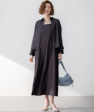 23区 【Oggi5月号掲載/接触冷感/速乾性】シアータンブラー シャツ ダークブラウン系