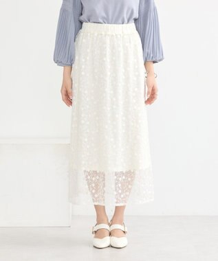 earth music&ecology シアーレースレイヤードスカート Ivory